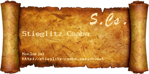 Stieglitz Csaba névjegykártya